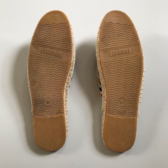 Soludos • 8 • Flat Espadrilles Slides Embroidered Floral Leaf Print - Picture 4 of 5